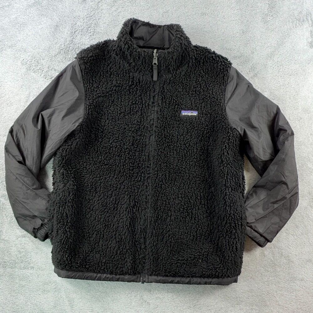 Patagonia Kids M 10 4 in 1 Everyday Reversible Fleece Jacket Black 68035